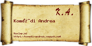 Komádi Andrea névjegykártya